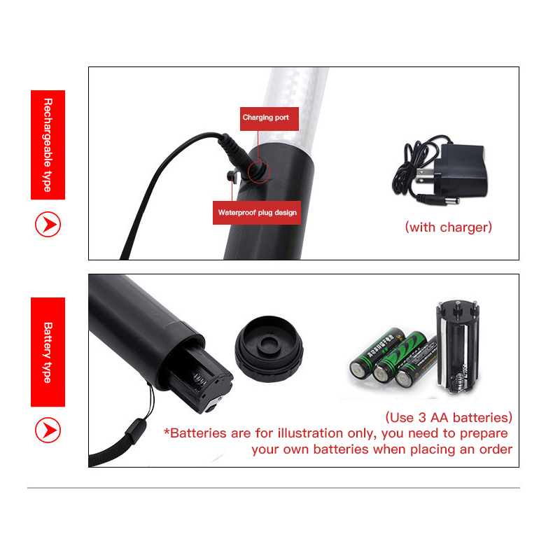 Wholesale Battery Type Support Warning Stick Concert Fluorescent Stick 26cm Multi-Function LED Traffic Baton Spot